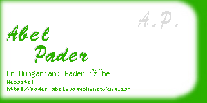 abel pader business card